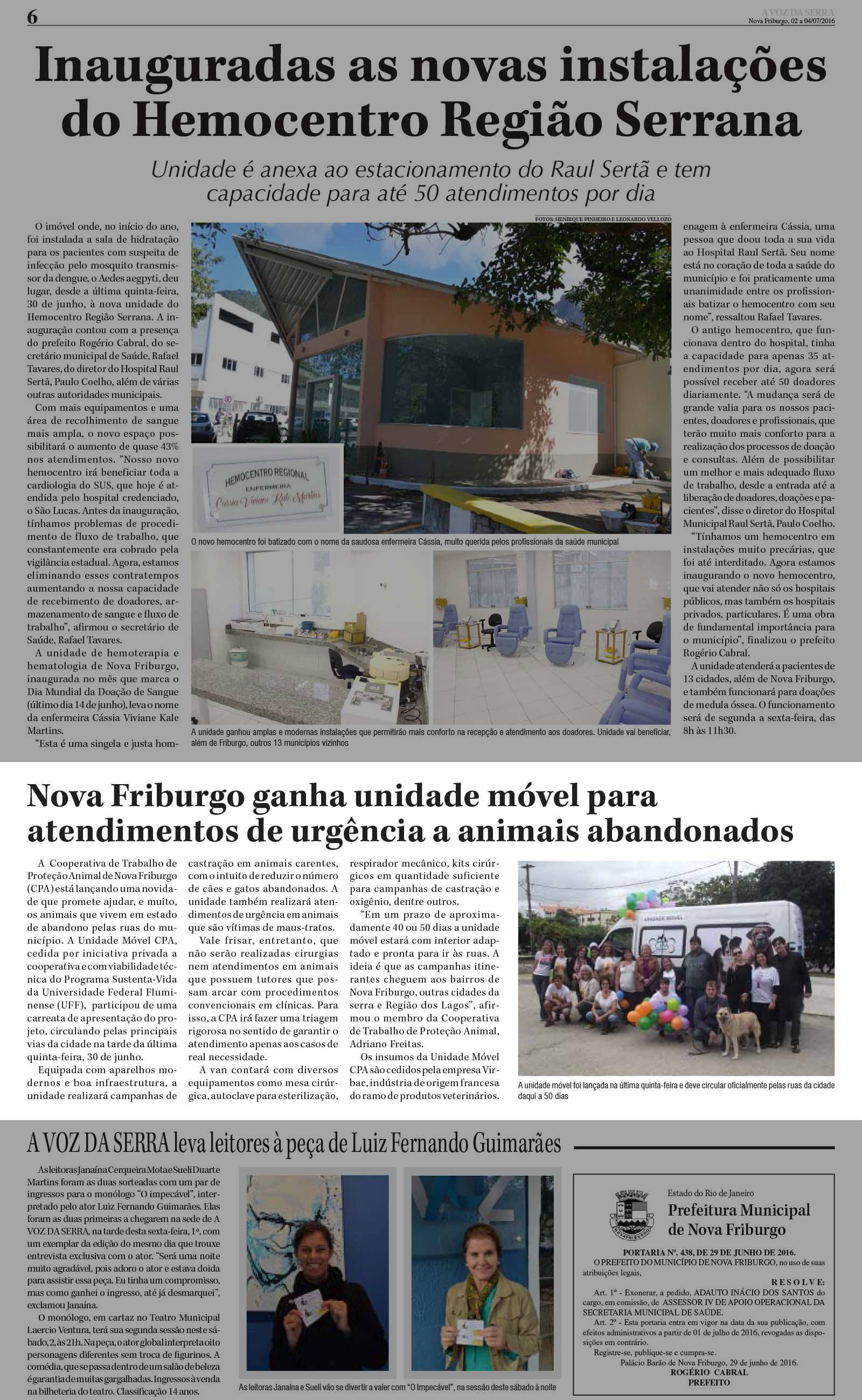 Jornal A Voz da Serra 02/07/2016